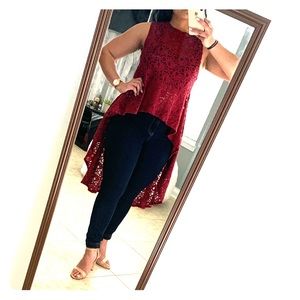 Maroon Hi-Lo top